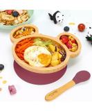 Vinsani Baby/Toddler Mouse Bamboo Plate & Spoon Set | Red Stay-Put Suction Design, BPA-Free - Buy Online on GoSupps.com