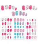 RosewineC 72 Pieces Girls Press on Nails - Full Cover Short False Fingernails for Kids - Nail Art Decoration Set - Buy Online on GoSupps.com