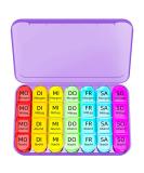 Doruimi 7-Day Pill Box for Kids & Seniors - Large Compartment Medication Organizer with Easy Open Design - Purple - Buy Online on GoSupps.com