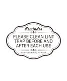 Clean Lint Trap Reminder Sign | Self-Adhesive Waterproof Dryer Sticker | Essential Bathroom Sign for Hosts & Guests - Buy Online on GoSupps.com