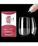 500PC Short Square Nail Tips Set - Full Cover Clear Acrylic Fingernails for Gel Nails - 12 Sizes for Nail Studios & DIY Nail Art - International Shipping Available - Buy Online on GoSupps.com