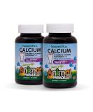 NaturesPlus Animal Parade Calcium - Vegan Vanilla Sundae Chewable Tablets | 90 Animal-Shaped Tablets x 2 Packs | Healthy Bones Support | Gluten Free | 180 Servings - Buy Online on GoSupps.com