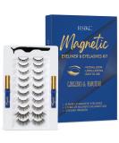 Magnetic Eyelashes with Eyeliner Set - 3D Reusable False Lashes Kit | Easy Application Natural Look 10 Pairs & Tweezers - Buy Online on GoSupps.com