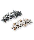 Chicamy Elegant Strass Flower Hair Clips - Vintage Jewelry for Women & Girls in Champagne Pink & Silver Gray - 2 Piece Set - Buy Online on GoSupps.com