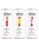 Virtue Clean Energy Mixed Pack - 12 x Yerba Mate Natural Energy Drinks - Sugar Free Zero Calories Vegan (12 x 250ml) Strawberry & Lime Tropical Peach & Raspberry  - Buy Online on GoSupps.com