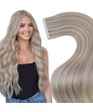 Buy Laavoo Invisible Tape Extensions - Real Remy Human Hair #18/613 - 50g 20cm 40cm - Blonde & Ash Blonde Highlights - 20PCs - Buy Online on GoSupps.com