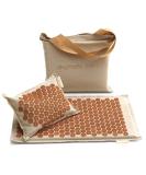 Akumata Eco Acupressure Mat & Pillow Set | Effective Back & Neck Pain Relief | Full Body Massage Set in Linen & Gold - Buy Online on GoSupps.com