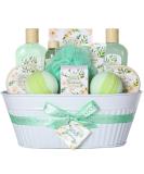 White Jasmine Bath Spa Gift Basket for Women - 12 Piece Set by Green Canyon Spa - Buy Online on GoSupps.com