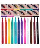 12 Colors Matte Liquid Eyeliner Set - Waterproof Long-Lasting Neon Eyeliner Pencils | Perfect Christmas Makeup Gift for Women - Buy Online on GoSupps.com