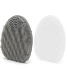 Yeadmal Silicone Facial Cleaning Brush | 2-Part Face Scrubber for Men & Women | Soft Face Brush (White & Gray) - Best for Radiant Skin - Buy Online on GoSupps.com
