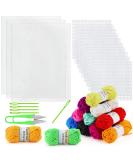 Pllieay 33 Pieces Mesh Plastic Canvas Sheets Kit Including 15 Pieces Clear Plastic Canvas, 12 Color Acrylic Yarn and Embroidery Tools for Embroidery Plastic Canvas Craft - Buy Online on GoSupps.com