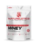 Natureletics strawberry 1kg natural premium whey protein powder from Germany without the addition of sugar sweeteners protein powder with a high BCAA share of 22.6% - Buy Online on GoSupps.com