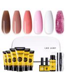 Burano Poly Nail Extension Gel Kit - All-in-One Builder Gel Set with LED Lamp for Nails in Pink - Buy Online on GoSupps.com