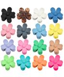 16-Piece Flower Claw Hair Clips Set | Strong Hold Matte Plastic Floral Accessory for Women & Girls | Cute Designs in 16 Colors - Buy Online on GoSupps.com