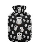 Hot Water Bottles with Cover - Grey Owls | 2L Pain Relief for Children & Adults - Warm Up Your Bed! - Buy Online on GoSupps.com