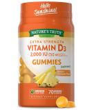 Nature's Truth Vitamin D3 Gummies | 2000 IU | 50MCG | 70 Count | Vegetarian Non-GMO Gluten Free | Pineapple Flavor - Buy Online on GoSupps.com