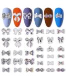 WOKOTO 33 Pcs 3D Silver Bowknots Nail Charms - Nail Art Jewels & Rhinestones for Stunning Acrylic Designs | International Shipping - Buy Online on GoSupps.com