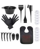 KEAIDUO Hair Dye Bowl and Brush Kit - 22pcs Professional Coloring Tools for DIY Salon Dyeing - Includes Gloves, Ear Cover, Disposable Cap, Coloring Cape, and Clips - Buy Online on GoSupps.com