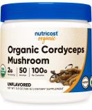 Nutricost Organic Cordyceps Powder 100g - USDA Certified, Non-GMO, Gluten-Free - 3.52oz (1 Pack) - Buy Online on GoSupps.com