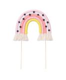 Boho Braided Rainbow & Cloud Cake Topper for Birthdays, Baby Shower, Christenings - Pinks & Polka Dots - Buy Online on GoSupps.com