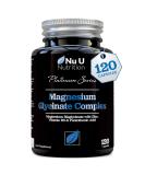 Magnesium Glycinate Capsules with Vitamin B6, Zinc & Pantothenic Acid - 120 Vegan Capsules | 250mg Elemental Magnesium per Serving - High Strength Bisglycinate Supplement - Buy Online on GoSupps.com