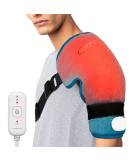 Comfytemp Shoulder Heating Pad for Rotator Cuff Pain Relief - 3 Heat Settings, Auto-Off Feature - Heated Shoulder Brace for Frozen Shoulder - Blue/Green - Buy Online on GoSupps.com