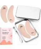Shop Reusable Under Eye Patches - Silicone Eye Wrinkle Patches 2 Pairs with Metal Applicator & Tin Case - Buy Online on GoSupps.com