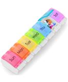 BoxSIK Pillendose Organizer - Weekly Tablet Box for Vitamins Dietary Supplements and Medicines for Travel - Premium Quality Material in Food Quality Rainbow Color 7 Compartments - Buy Online on GoSupps.com