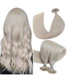 Hetto Real Hair Boning Extensions - Platinum Blonde #60 50g 50cm (20 inches) - Remy Keratin Bonding Hair Extensions - Buy Online on GoSupps.com