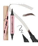 Microblading Eyebrow Pencil - 2-in-1 Dual-Ended Eyeliner & Precision Brow Pen Waterproof & Long-Lasting Dark Brown for Natural Eyebrows - Buy Online on GoSupps.com