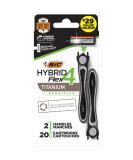BIC Flex 4 Hybrid Men's 4-Blade Disposable Razor - 2 Handles, 20 Cartridges - Smooth & Close Shave - Black - 1 Count - Buy Online on GoSupps.com