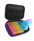 Extra Large Weekly Pill Bag - AM PM Pill Box for Vitamins Medication & Supplements | 7-Day Storage Case (Purple - Buy Online on GoSupps.com