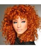 Andromeda Orange Curly Wig for Black Women - Short Afro Wig with Bangs, Heat Resistant Synthetic Hair - Buy Online on GoSupps.com