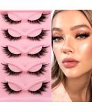 3D Cat Eye False Eyelashes - Reusable Fox Eye Mink Extensions Set | 5 Pairs Natural Handmade Lashes - Buy Online on GoSupps.com