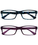 Buy Blue Schildpatt & Purple Reading Glasses 2 Pack - +3.00 Diopters - Stylish Men's Readers - Buy Online on GoSupps.com