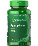 Puritan's Pride Potassium 99 Mg Caplets, 250 Count - Buy Online on GoSupps.com
