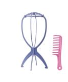 Portable Collapsible Wig Stand Holder for Women - Durable & Travel-Friendly | Wigs Display & Drying Tool - Light Blue (1 Pc) - Buy Online on GoSupps.com