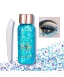 Body Glitter Gel Sequins Glitter Chunky Liquid Eyeshadow Glitter Cosmetic Glitter Face and Body Gel Sparkling Festival Party Lotion Glitter for Face Body Eye Hair Makeup DIY Art (Light Blue) Chunky Glitter 106 Light Blue - Buy Online on GoSupps.com