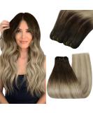 Youngsee 50cm Real Hair Extensions #4/14 Ombre Brown to Blonde - Double Weft 100g Quality Hair Tresses for Seamless Volume - Buy Online on GoSupps.com