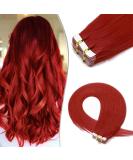 SEGO 20 Wefts Tape in Extensions - 50g Remy Real Hair - 18 Red Hairpieces + 10 Free Tapes - International Shipping Available - Buy Online on GoSupps.com