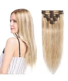 Premium Clip In Extensions - Real Remy Hair 8 Wefts 18 Clips 45cm 70g - Light Ash Blonde (#18/613) - International Shipping Available - Buy Online on GoSupps.com