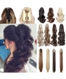 12 Curly Dark Brown Claw Clip Ponytail Synthetic Hair Extension - Long Pony Tail Hairpiece - Buy Online on GoSupps.com