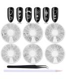 WOKOTO 6 Boxes Silver Hollow Nail Art Studs Set Nail Charm 3D Flower Diamond Manicure Rivet Kit Nail Jewelry Decorations With 1Pc Tweezers And Picker Pencil KIT1 - Buy Online on GoSupps.com