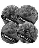 Loofah Sponge Bath Set for Men & Women - 4 Pack Dark Gray | Exfoliating Body Scrubber - Buy Online on GoSupps.com