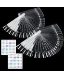 100 Nail Display Tips with Ring & Number Stickers - Transparent Nail Art Tip Rings for Salon Exercises - Buy Online on GoSupps.com