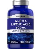Buy Piping Rock Alpha Lipoic Acid 600 mg | 180 Capsules | Biotin Optimizer | Non-GMO & Gluten Free Supplement for Optimal Health - Buy Online on GoSupps.com