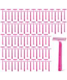 Hanaive Women's Disposable Razors - Bulk Twin Blade Shaver for Travel & Hospitality | 100 Pack - Stainless Steel Pink Razor Blades - Buy Online on GoSupps.com