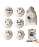 Wool Dryer Balls 6PCS Anti Static Tumble Dryer Balls Reusable Natural Fabric Softener for Laundry Wool Balls for Tumble Dryer Wool Dryer Balls to Reduce Drying Time Wrinkles and Static - Buy Online on GoSupps.com