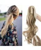 Sego 45cm Wavy Ponytail Hair Extension Voluminous Claw Clip in Ash Brown & Bleach Blond | Synthetic Braided Hair Piece (140g) - Buy Online on GoSupps.com