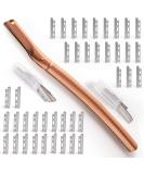 Asenum Eyebrow Razor & 20 Blades - Metal Face Hair Remover for Women | Peach Fuzz & Eyebrow Shaper in Matte Rose Gold - Buy Online on GoSupps.com